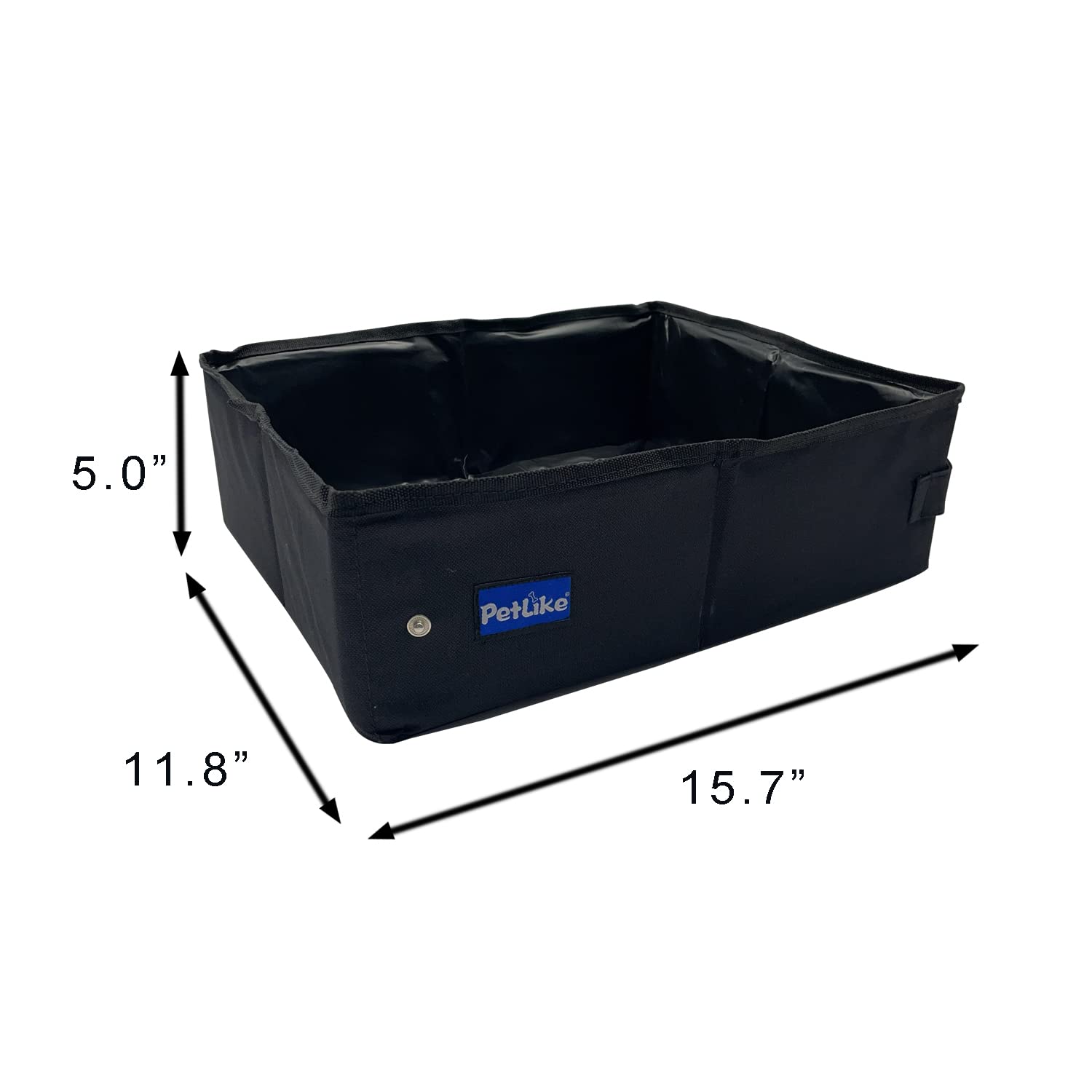 PetLike Travel Cat Litter Box, Leak-Proof Portable Litter Box, Collapsible Toilet Tray Carrier for Small Medium Cats (Medium, Bl