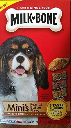 MilkBone MiniS Peanut Butter Flavor Dog Treats Variety Pack  15Ounce