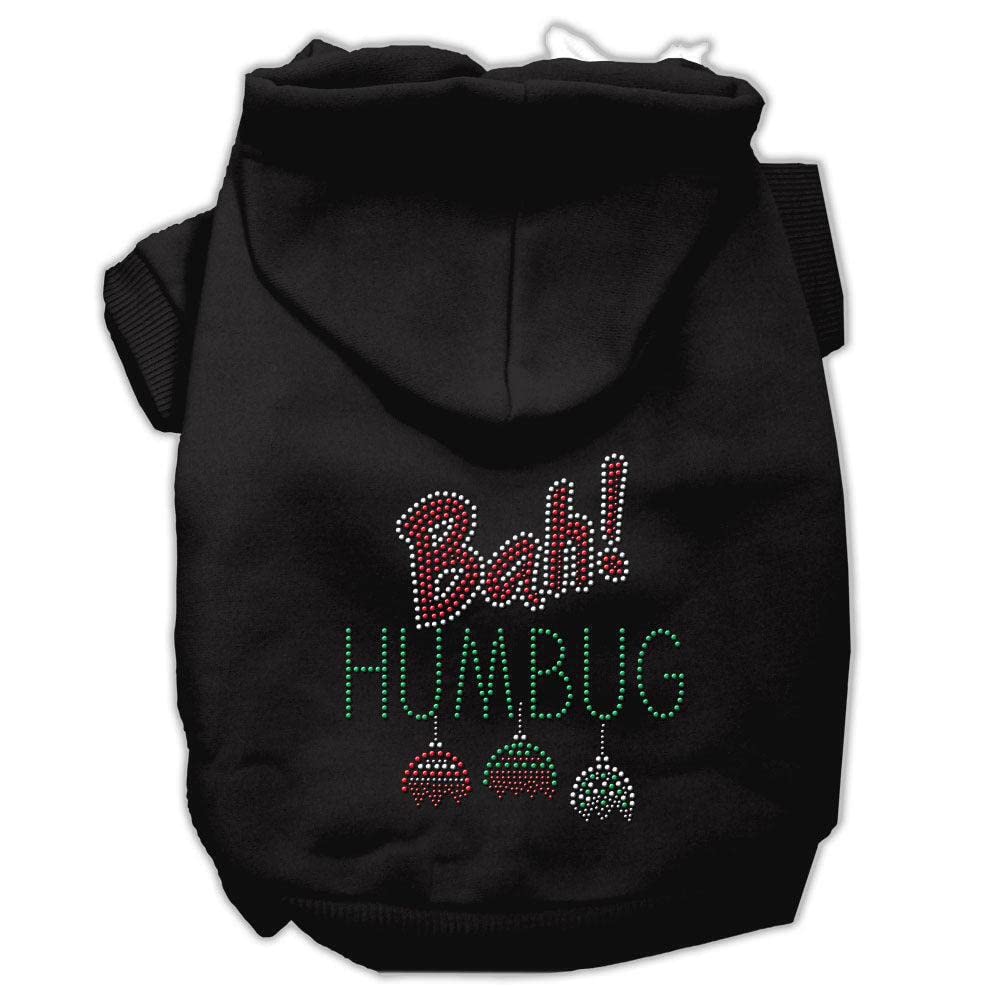Christmas Pet Dog & Cat Hoodie Rhinestone, 'Bah Humbug' Cream Xl (14-20 Lbs.)