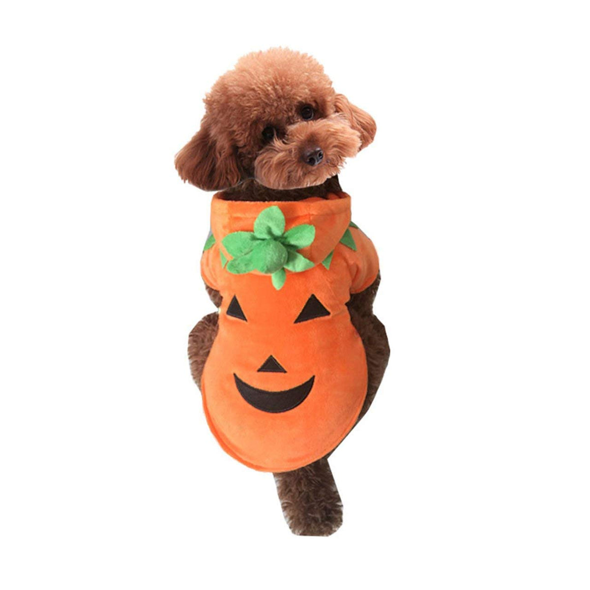 Mogoko Dog Cat Halloween Pumpkin Costumes, Funny Pet Cosplay Dress, Puppy Fleece Hoodie Coat Clothes, Animal Autumn Winter Warm Jumpsuit Outfit Apparel (Xl For 12.0~18.0 Lbs)