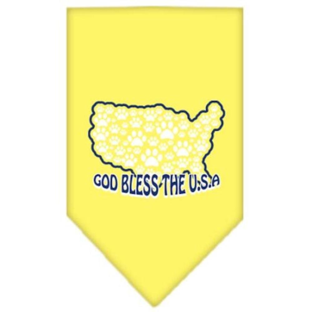 Mirage Pet Products God Bless USA Screen Print Bandana for Pets, Large, Yellow