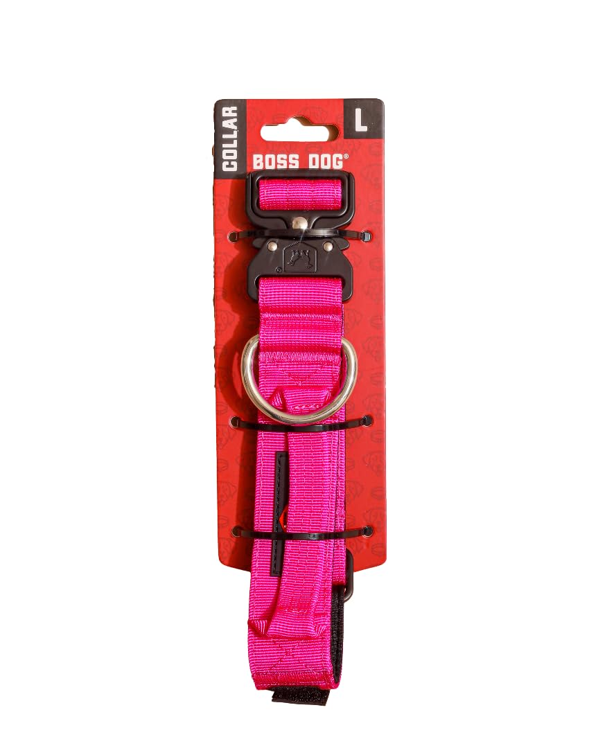 Boss Dog Tactical Collar, Hot Pink, Large