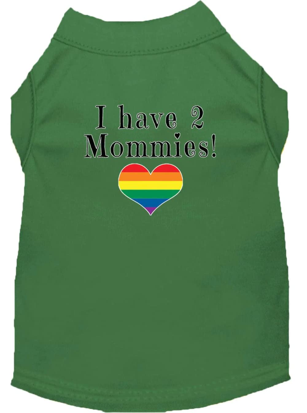 Pet Dog & Cat Shirt Screen Printed, "I Have Two Mommies" Blue MD (6-10 lbs.)
