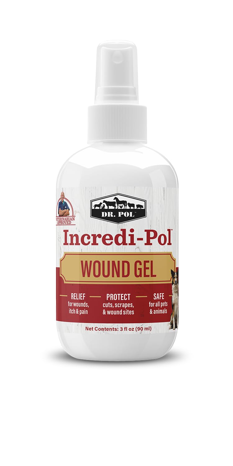 Dr. Pol Incredi-Pol Wound Gel Spray for Dogs, Cats, and All Animals - Dog Wound Care Gel to Relieve Itch and Pain - Protects Wou