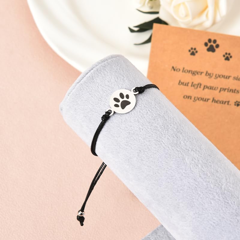 Xiyantiji Pet Memorial Gifts for Dogs Paw Print Bracelet for Dog Owner Pet Lover Remembrance Gifts for Loss of Dog Sympathy Brac