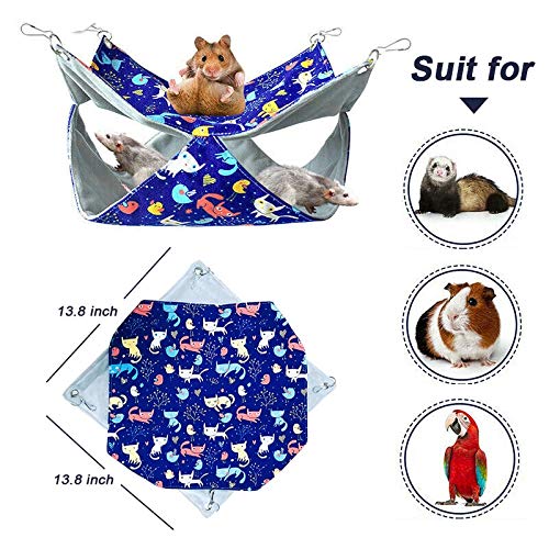 Fulue Ferret Rat Hammock Bed Nation Cage Accessories Kit Set Staff House And Hideouts Cave For Guinea Pig Ferret 13.8Inch