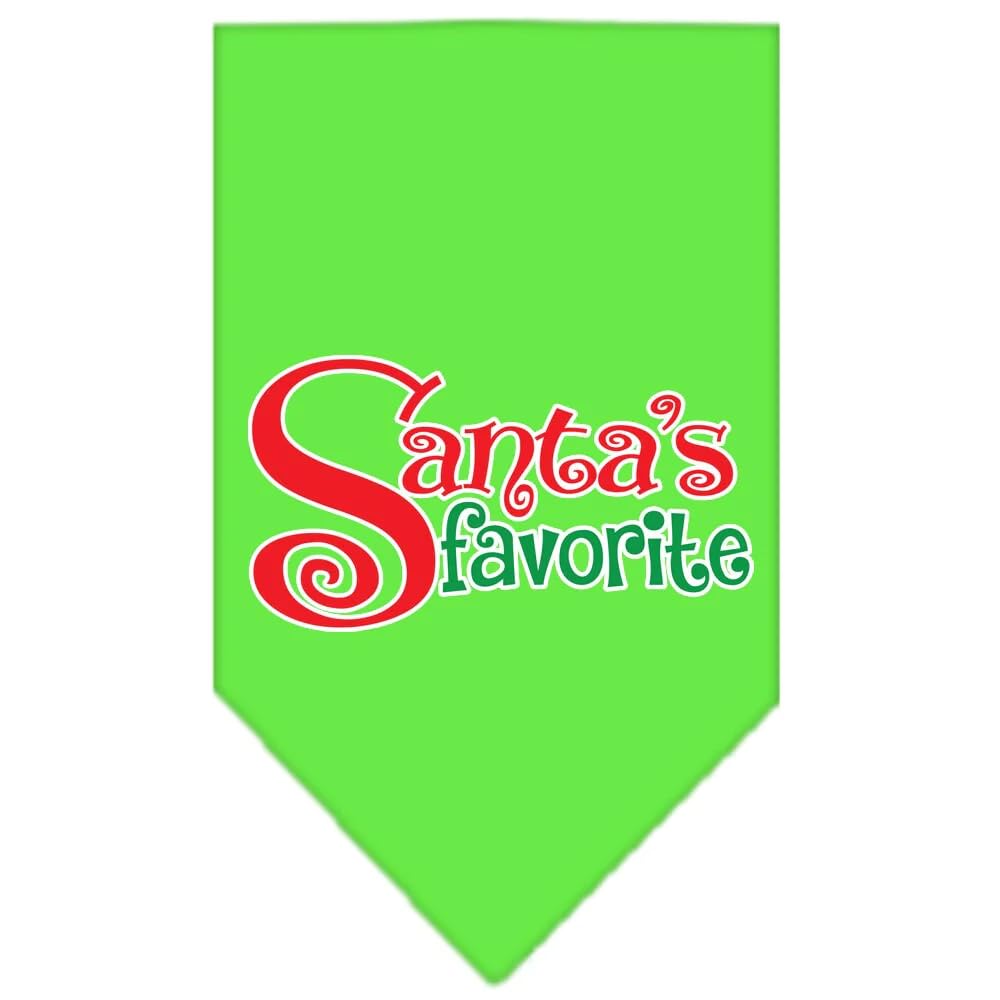 Christmas Pet and Dog Bandana Screen Printed, "Santa's Favorite" Purple Small