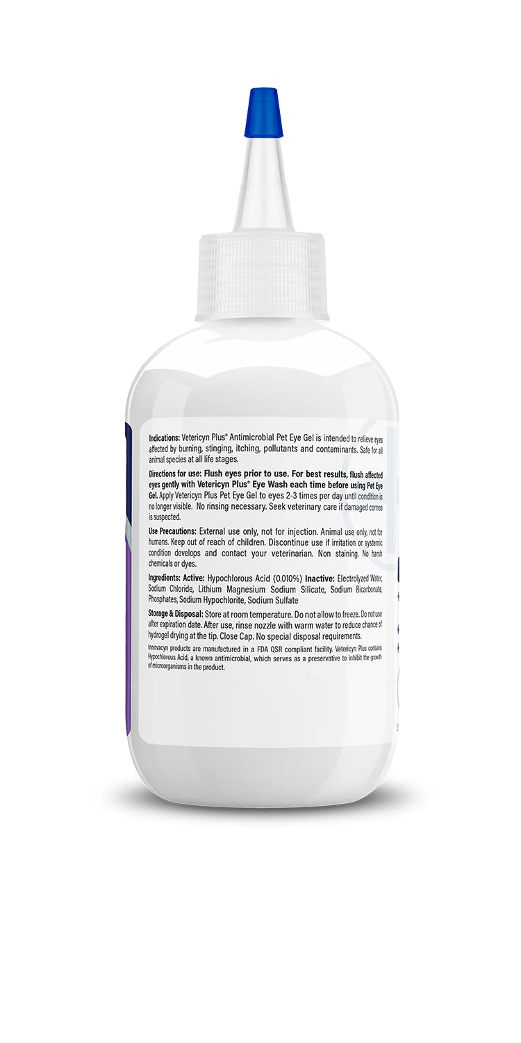 Vetericyn Plus Pet Eye Gel | Dog and Cat Eye Ointment Alternative to Lubricate and Relieve Eye Irritations and Abrasions, Reduce