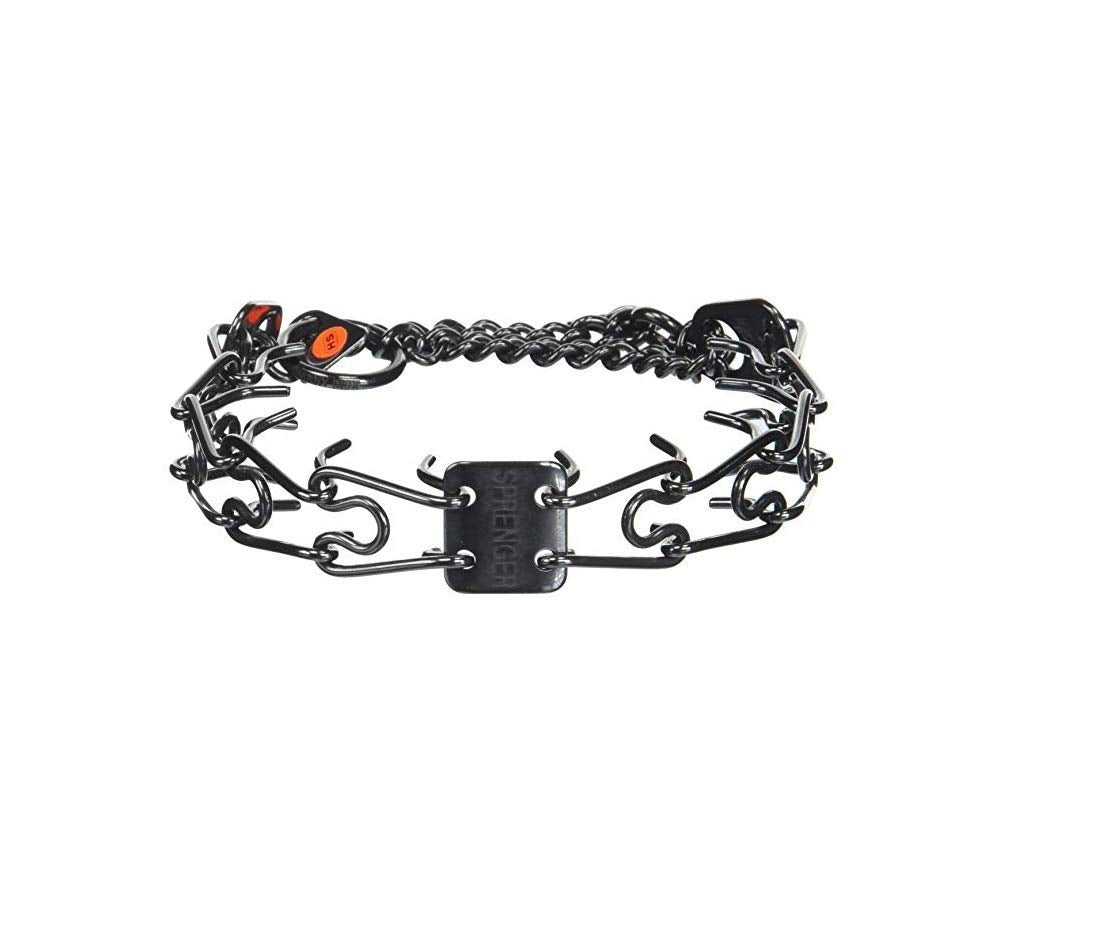 Herm Sprenger Black Stainless Steel Prong Dog Collar Training Pinch Collar No-Pull Collar (2.25Mm Small)