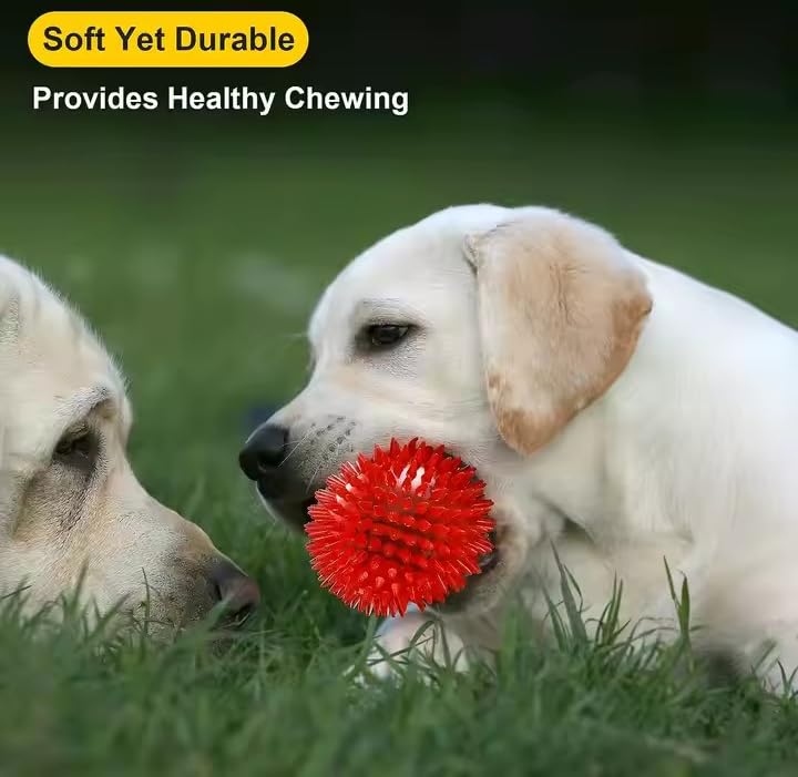 3.5    Durable Squeaky Dog Balls For Aggressive Chewers - Heavy-Duty Spike Ball Toys For Medium & Large Dogs, Perfect For Dental