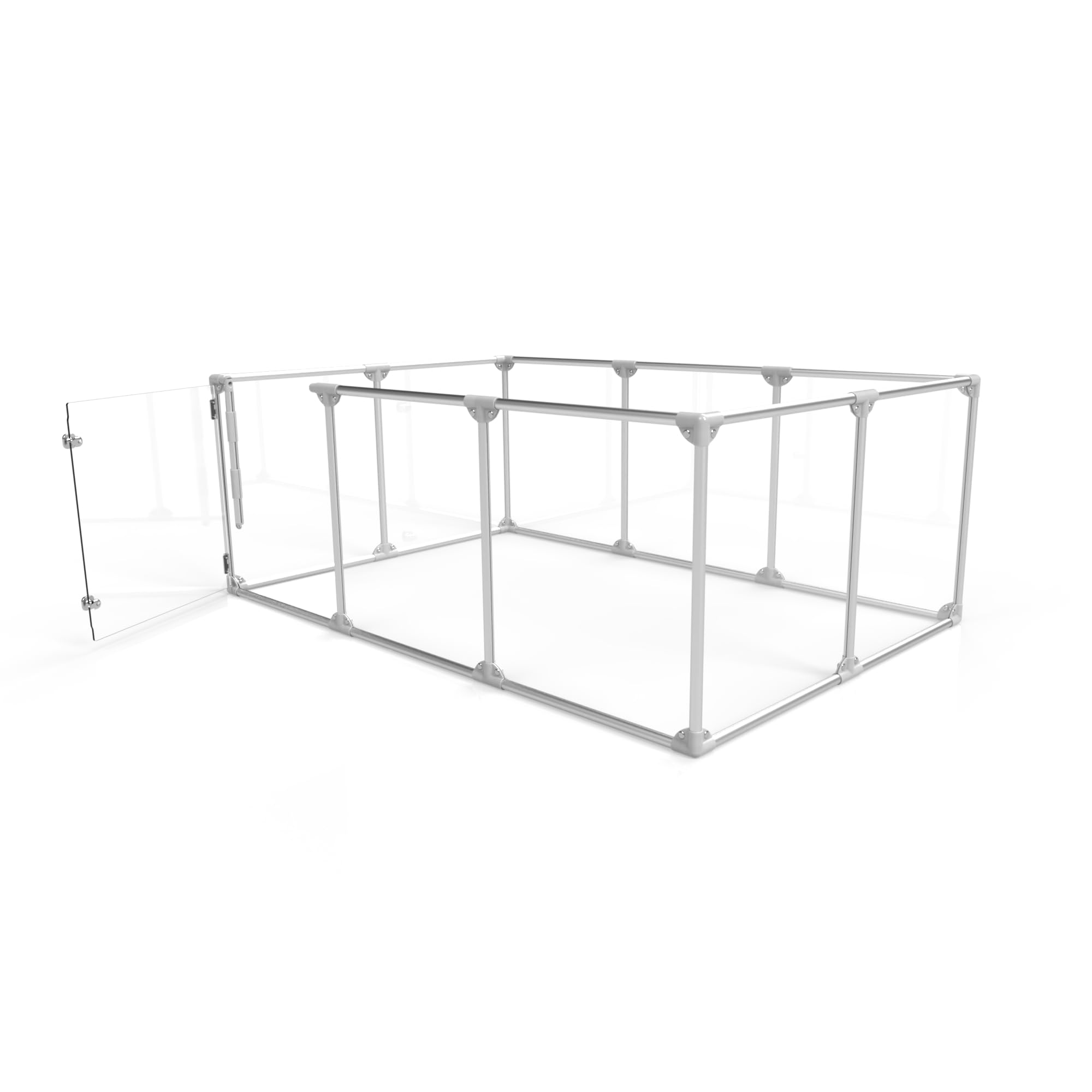 Clearly Loved Pets 27 Tall Large Lucidium Pet Pen, Silver
