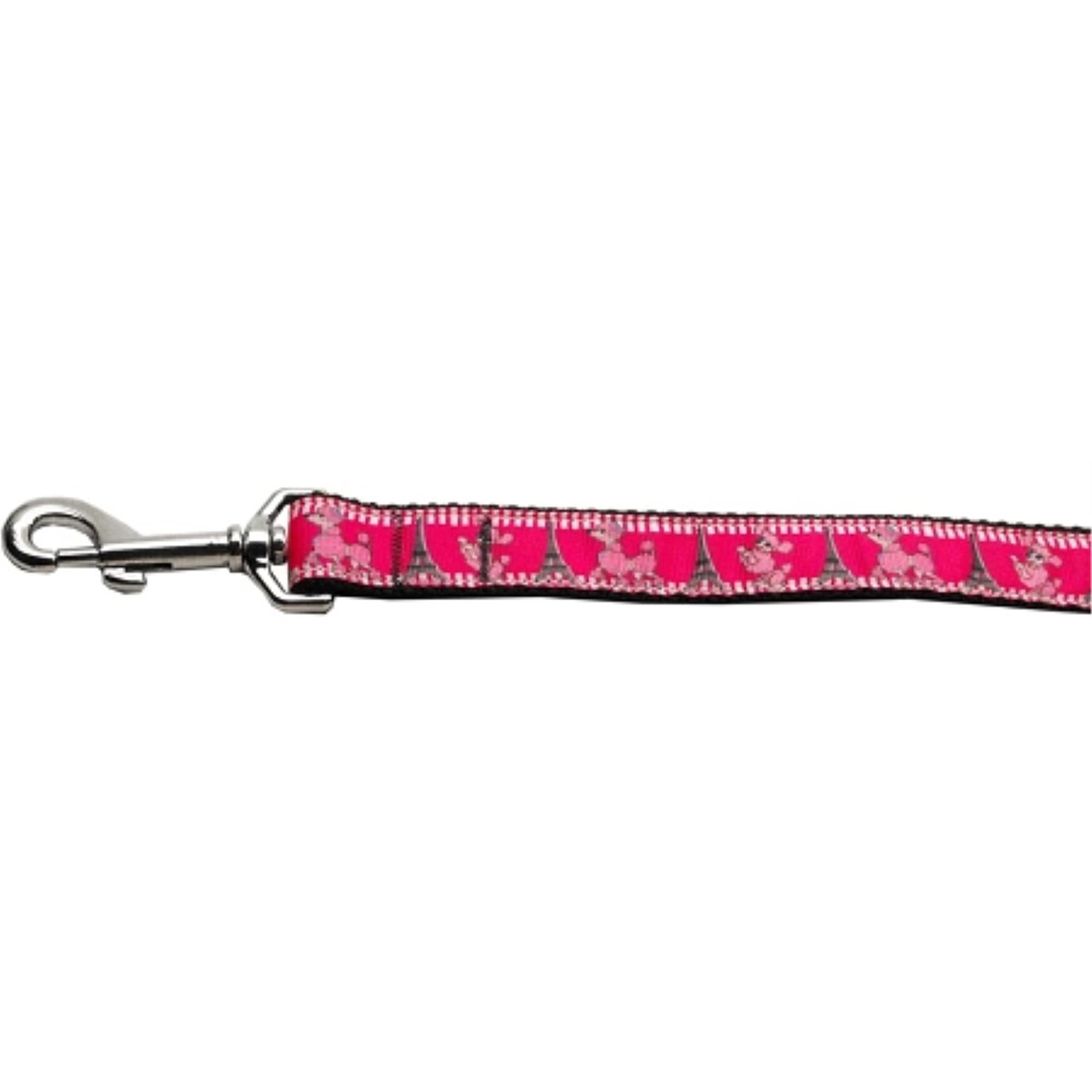 Pet Dog & Cat Nylon Collar or Leash, "Poodles in Paris" 5/8" w x 6 ft. leash