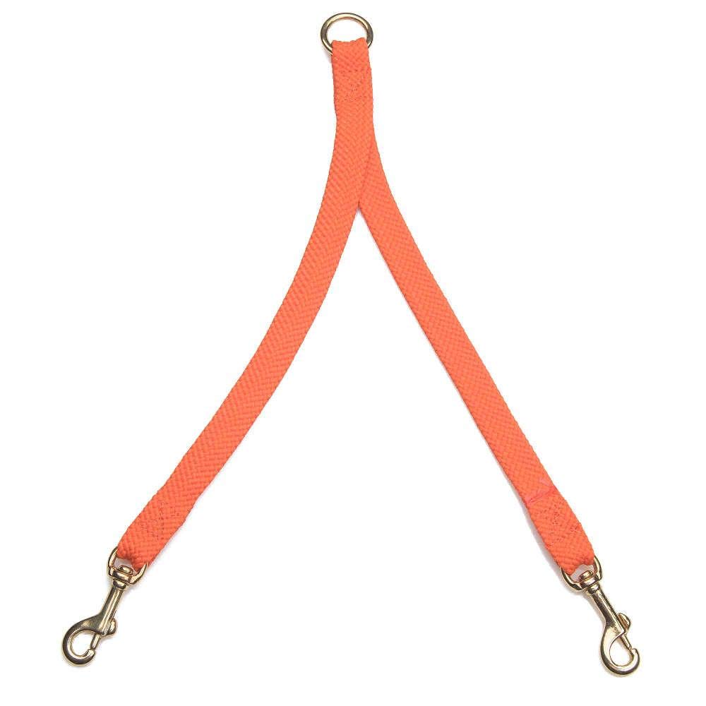 Mendota Pet 2 Dog Coupler - Dog Leash - Made In The Usa - Orange, 1 In X 28 In