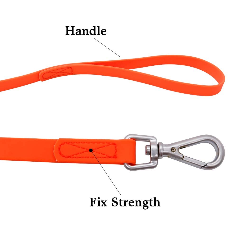 NIMBLE Waterproof Dog Training Leash, 30FT Heavy Duty Recall Lead, Orange, for Large Medium Small Dogs