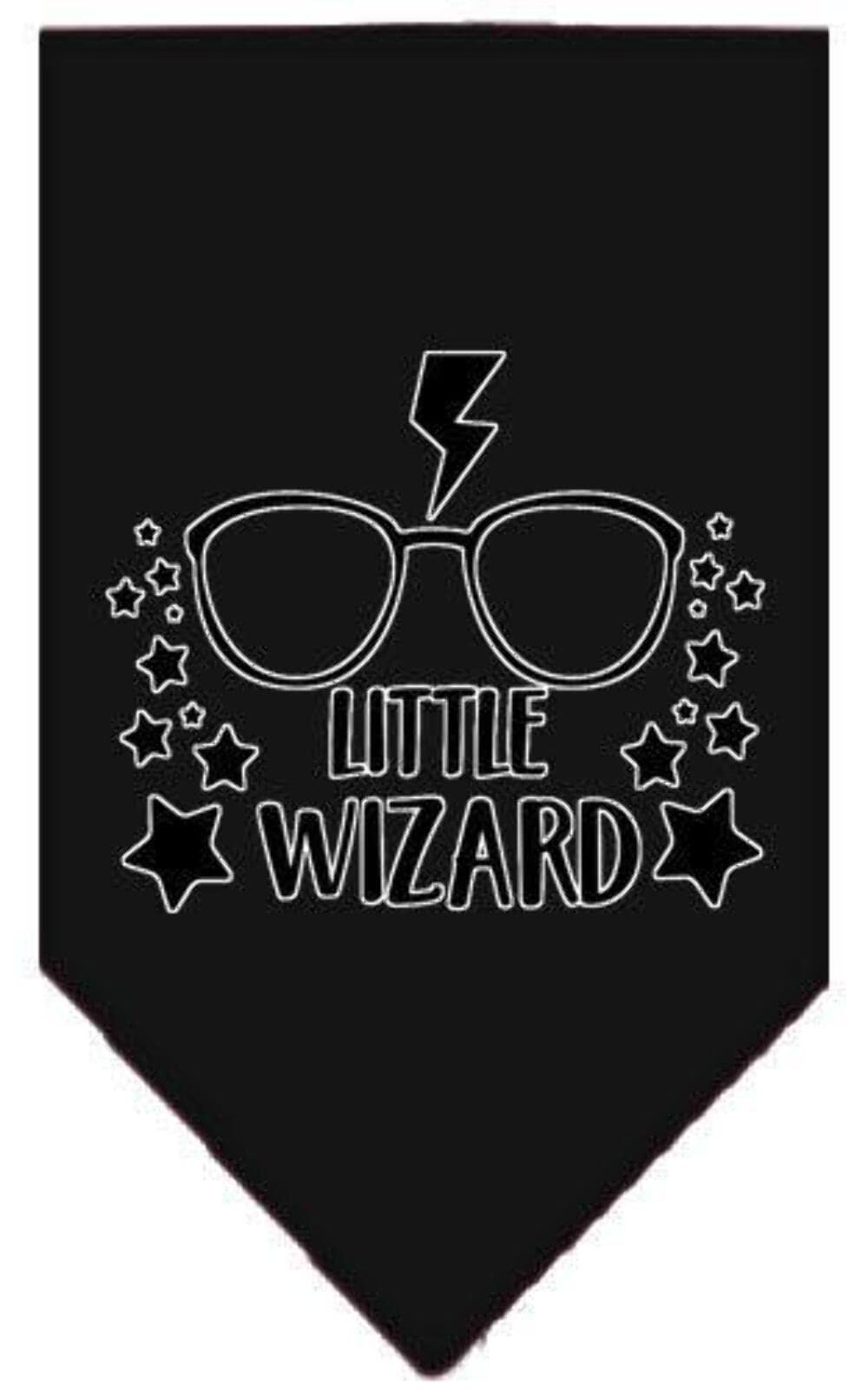 Mirage Pet Product Little Wizard Screen Print Bandana Black Small
