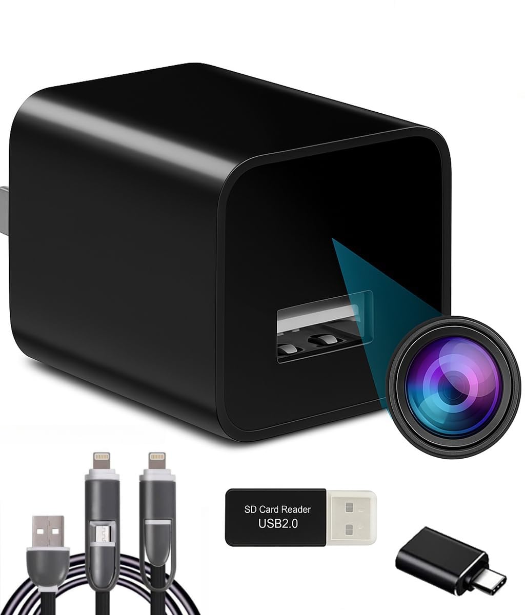 Tusionwin Smart Camera Charger - Best Mini Camera For Pets Nanny - Full Hd 1080P Usb Charger With Built-In Video Recorder - No W