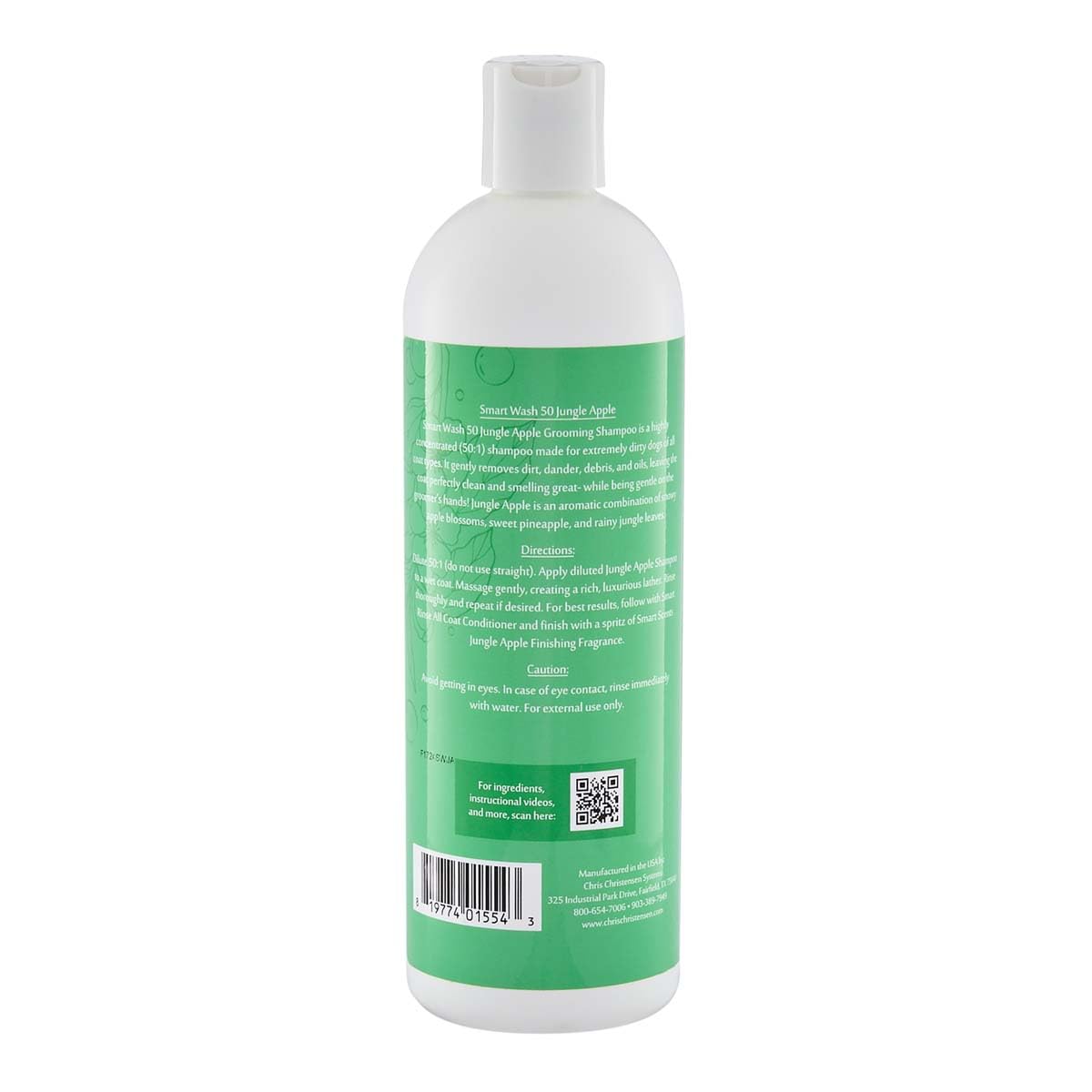 Chris Christensen SmartWash50 Jungle Apple Ultra Concentrated Dog Shampoo, Makes up to 50 Bottles, Groom Like a Professional, Co