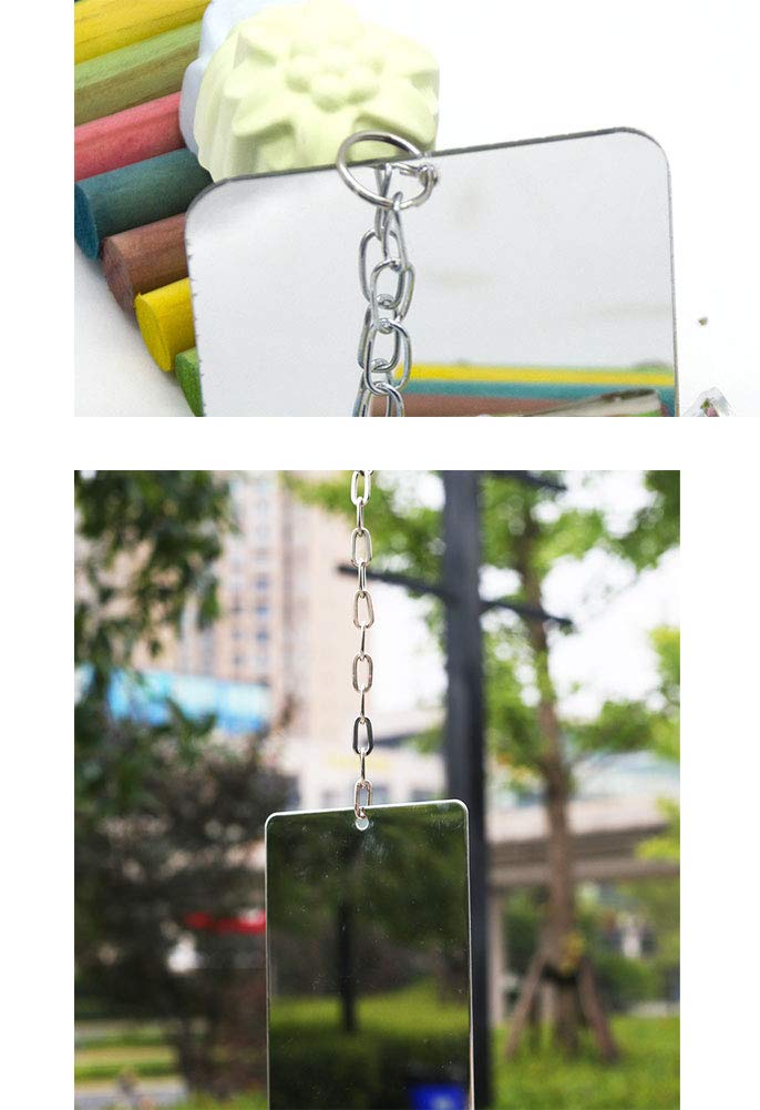 Bird Mirror With Bell,Parrot Cage Toys,Pet Bird Acrylic Mirror With Mirror For Greys Parakeet Cockatoo Cockatiel Conure Lovebird