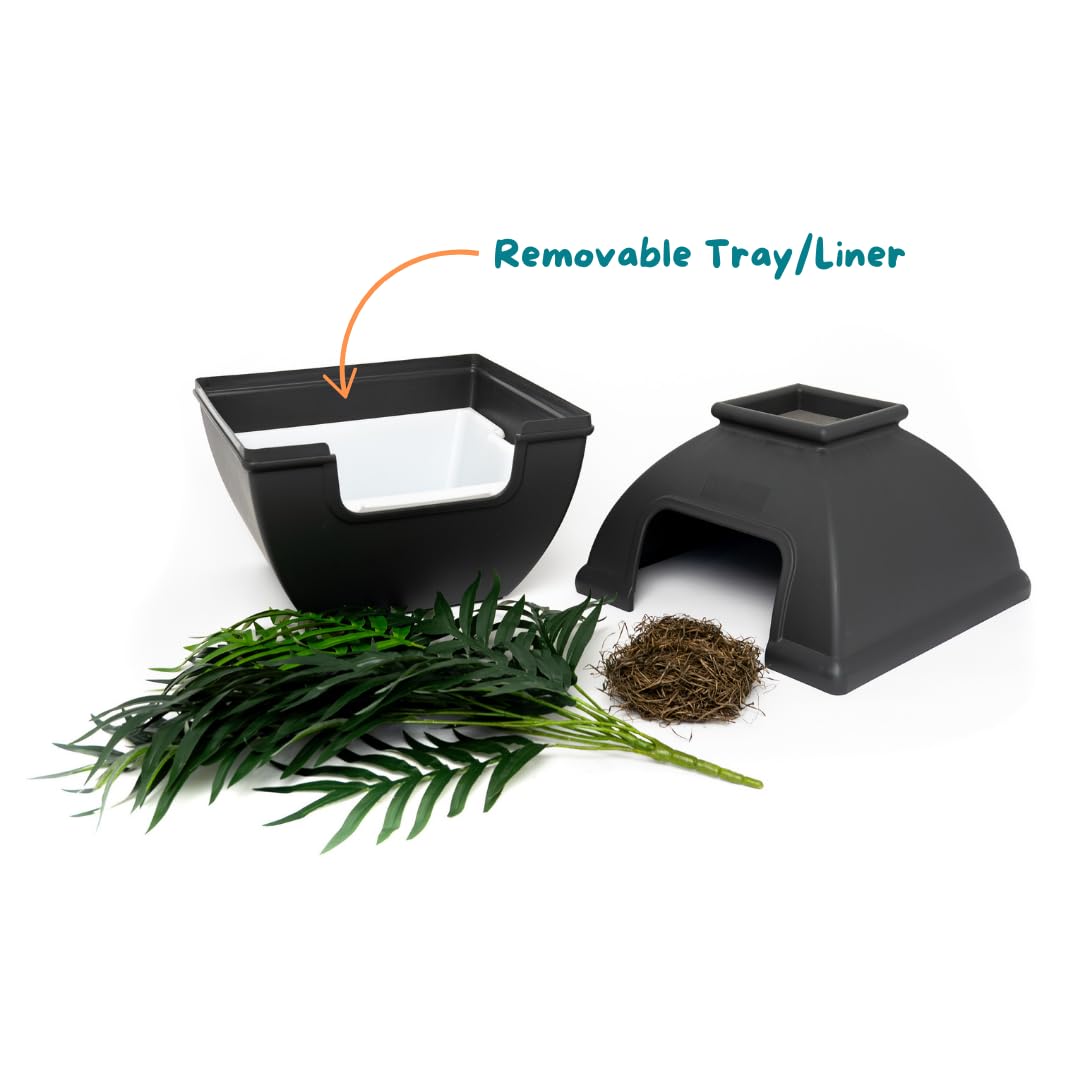 Good Pet Stuff, Litter Box Liner Tray For The Courtyard Hidden Litter Box Planter, Reusable Litter Tray, Easy To Clean, Odorless, Sustainable, Durable, Square, White Litter Box Liner