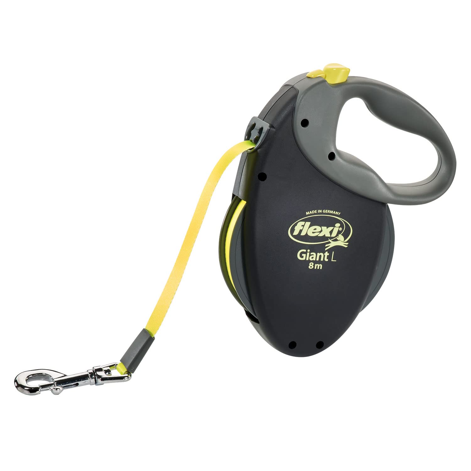 Flexi Giant Professional, Gurt, L: 10 M, Schwarz/Neon