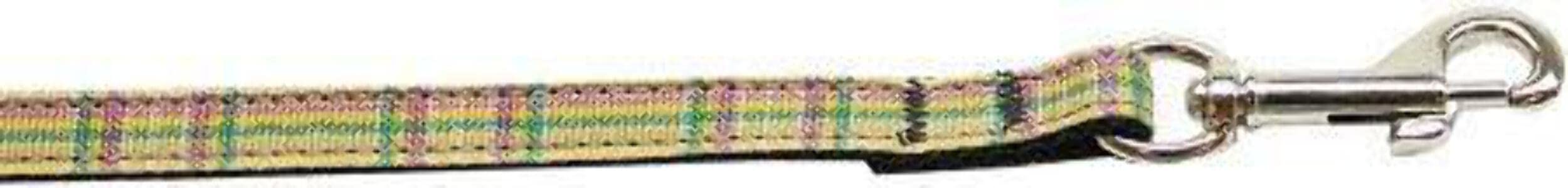 Pet Dog & Cat Nylon Collar or Leash, &quot;Plaids&quot; Blue Plaid 3/8&quot; w x 4 ft. leash