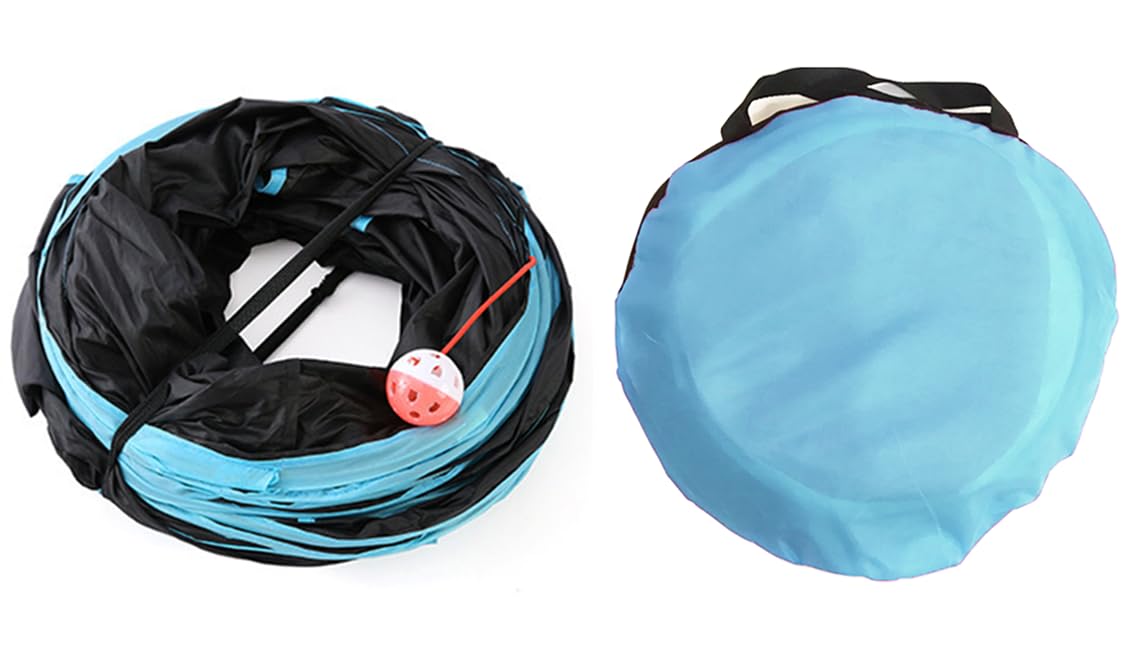 Cat Tunnel,3 Way Large Collapsible Tunnels Tube Upgrade With 4 Peek Hole,S-Shaped Maze House Play Toy Interactive Cat Toy For Ca