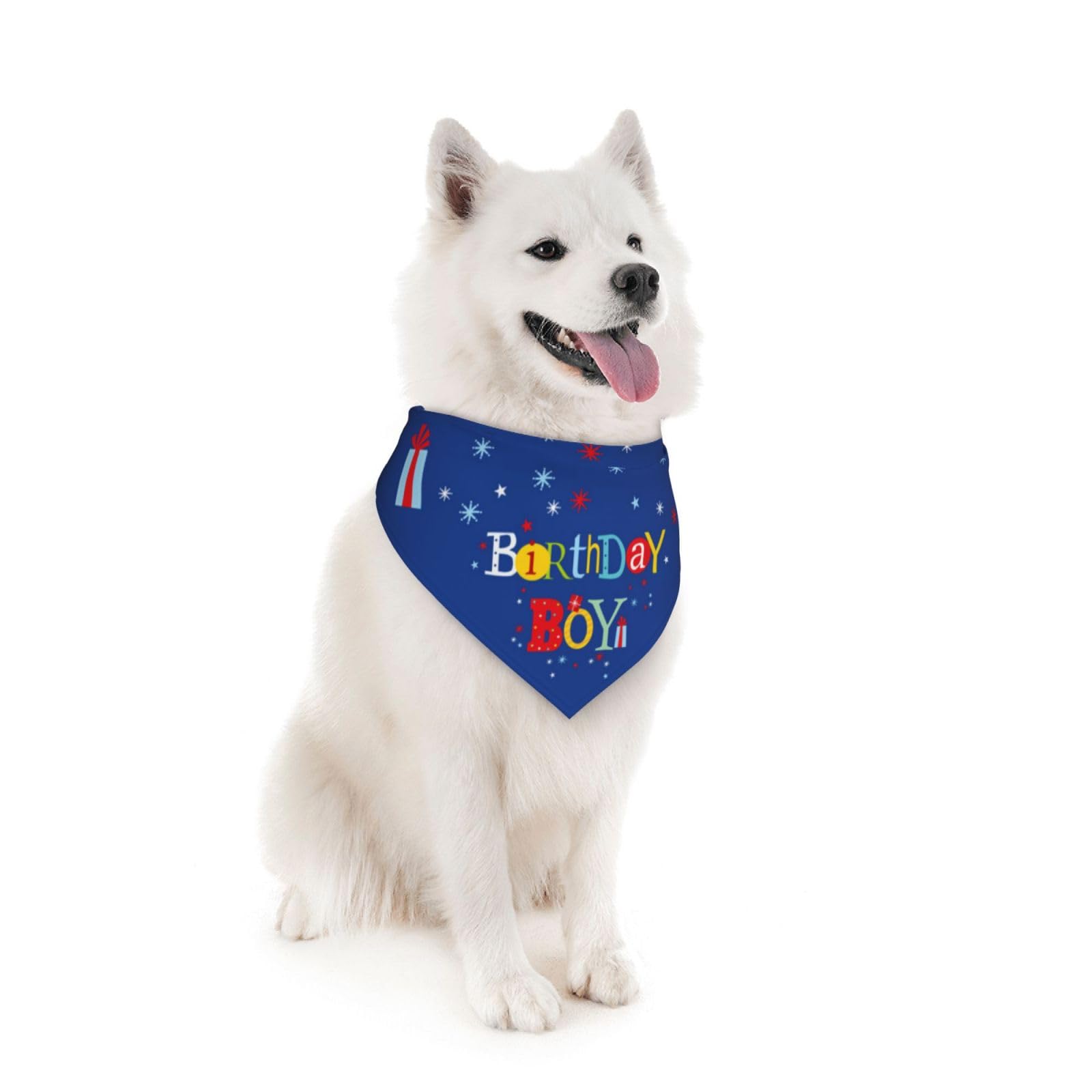 Happy Birthday Boy Dog Bandana Scarf Triangle Bibs Pet Accessories Cat Kerchief