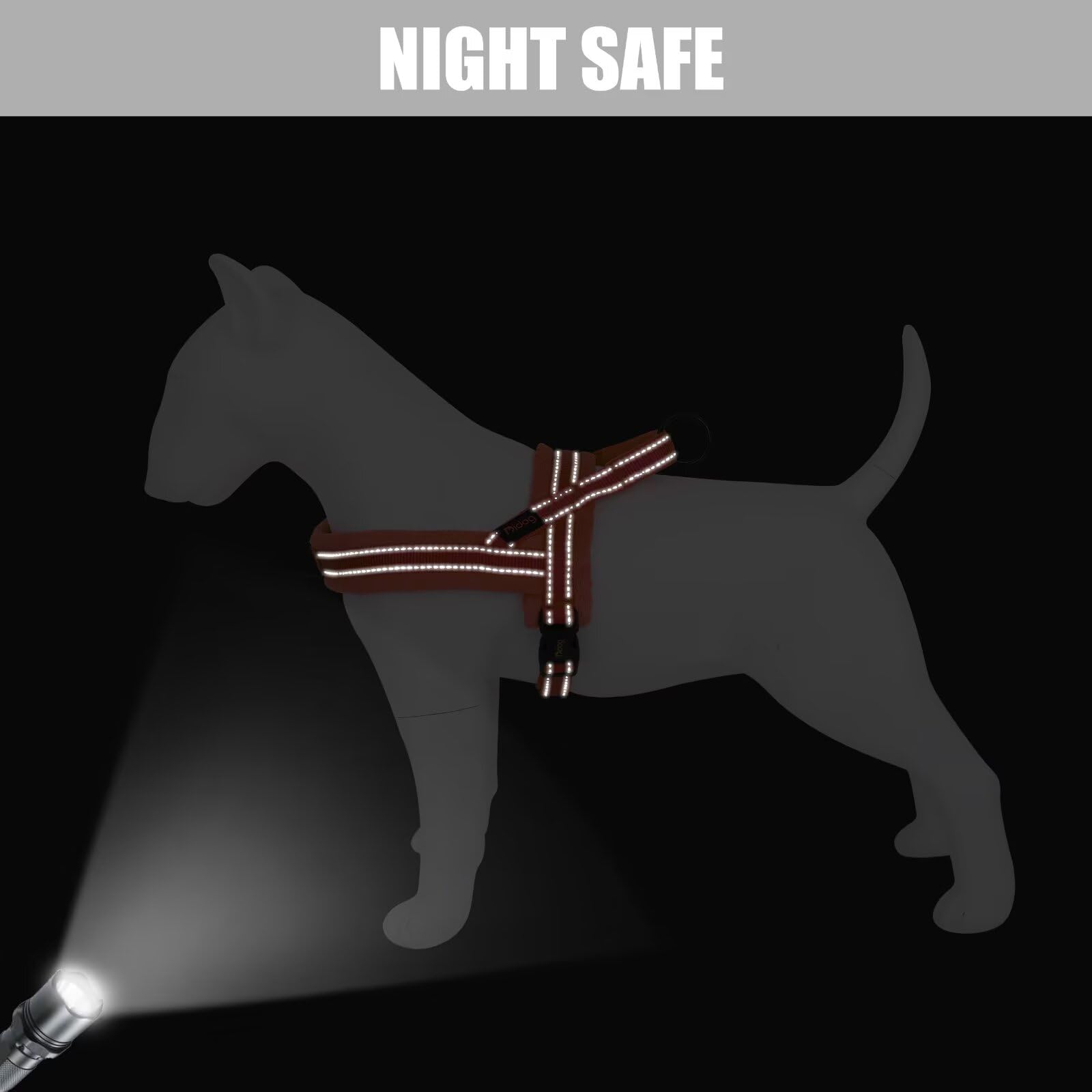 Didog Soft Flannel Padded Dog Vest Harness,Escape Proof/Quick Fit Reflective Dog Strap Harness, Easy For Training Walking(M:Ches