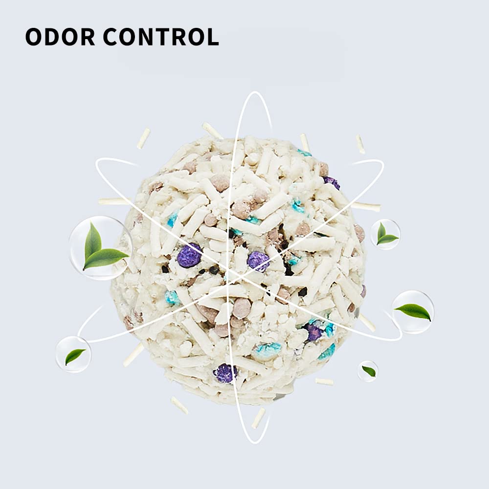 Petkit Everclean 5 In 1 Mixed Cat Litter,Strong Clumping Cat Litters,Odor Control And Unscented Ultra Absorbent Water Flushable Bentonite Tofu Cat Litter,Dust-Free,8 Lbs/Bag