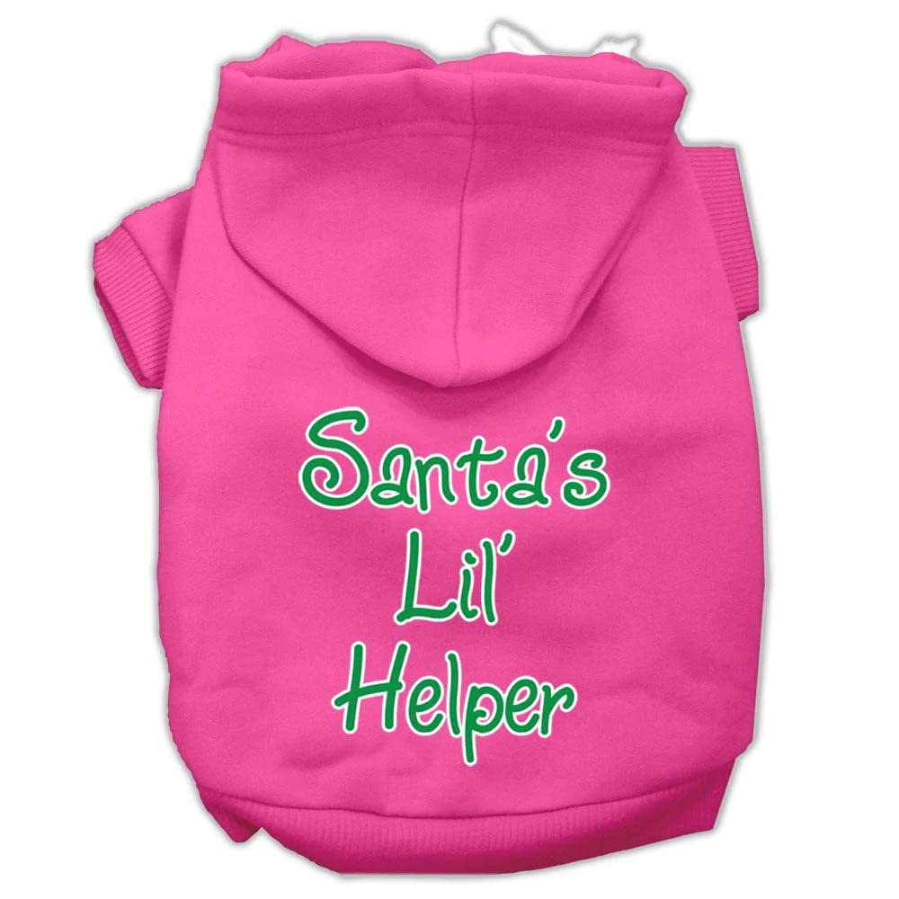 Christmas Pet Dog & Cat Hoodie Screen Printed, Santa's Lil Helper Brown SM (3-6 lbs.)