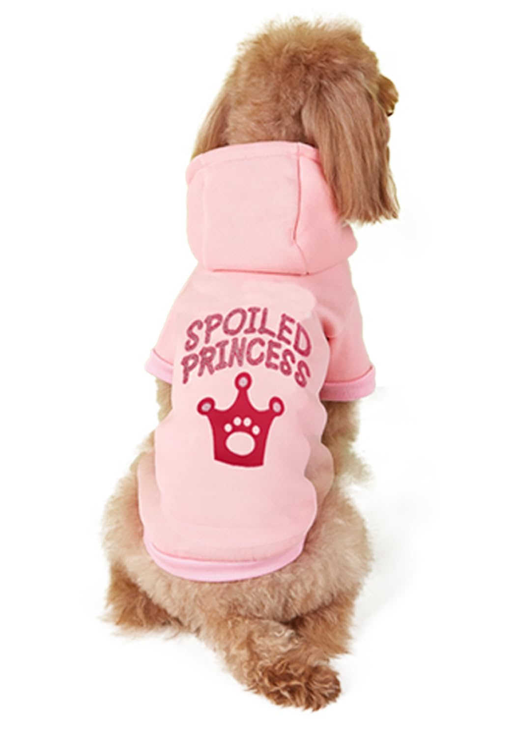 Droolingdog Princess Girl Dog Sweatshirts Puppy Hoodie Girls Dog Hoodies Crown Girl Dog Clothes Small Dog Girl Clothes