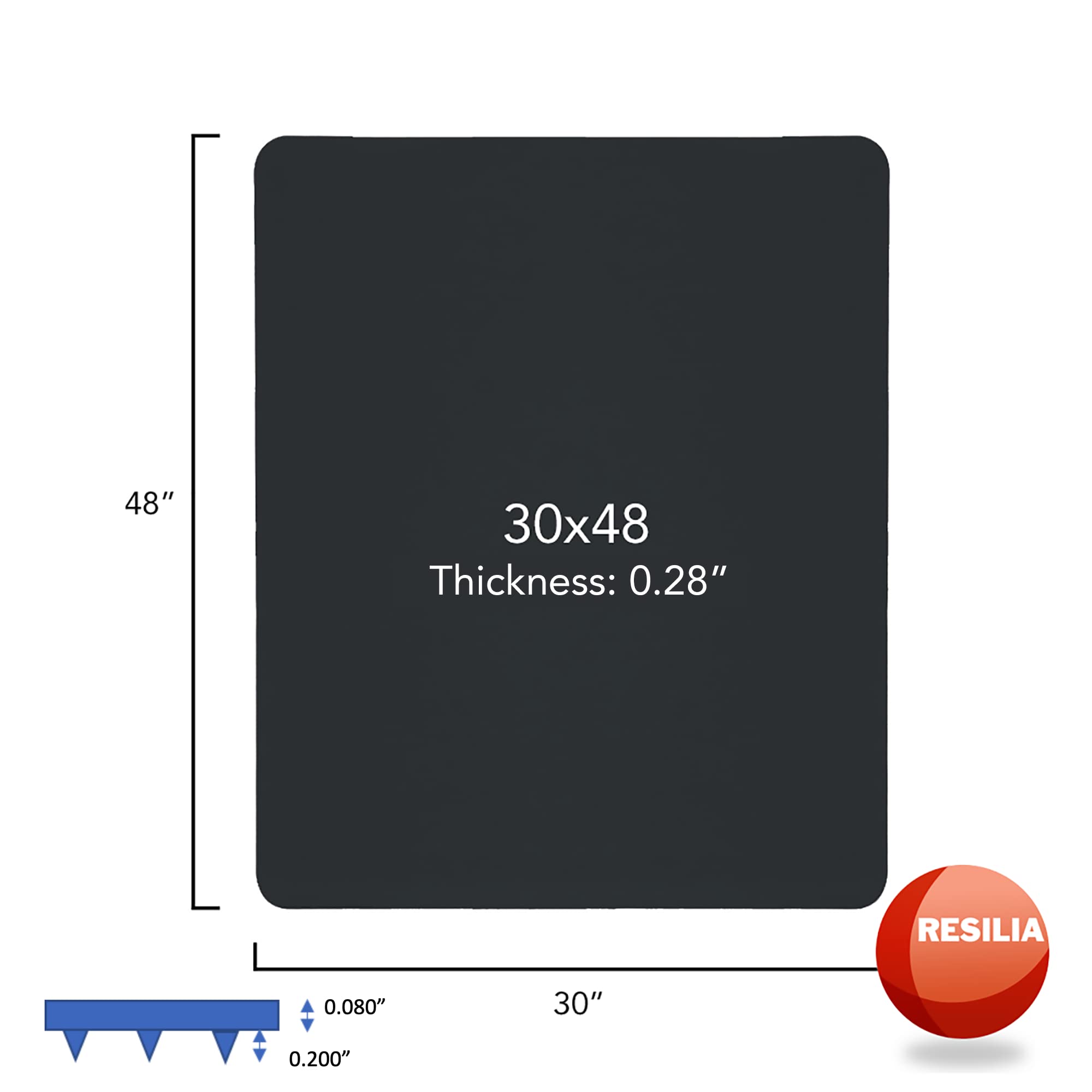 RESILIA Under Pet Cage Mat for Bird Cages, Reptile Aquariums, Dog Kennels, Water-Resistant Pad for Carpeted Floors and Surfaces,