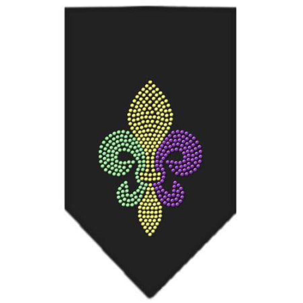 Mirage Pet Products Mardi Gras Fleur De Lis Rhinestone Bandana, Emerald Green, Small