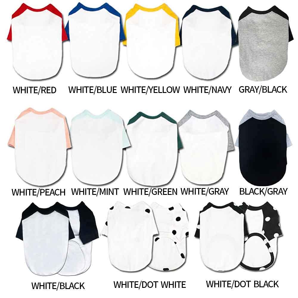 Lucky Petter Dog Cotton Shirts for Small and Large Dogs Raglan T-Shirts Soft Breathable Dog Shirt pet Clothes (Small, White/Blue