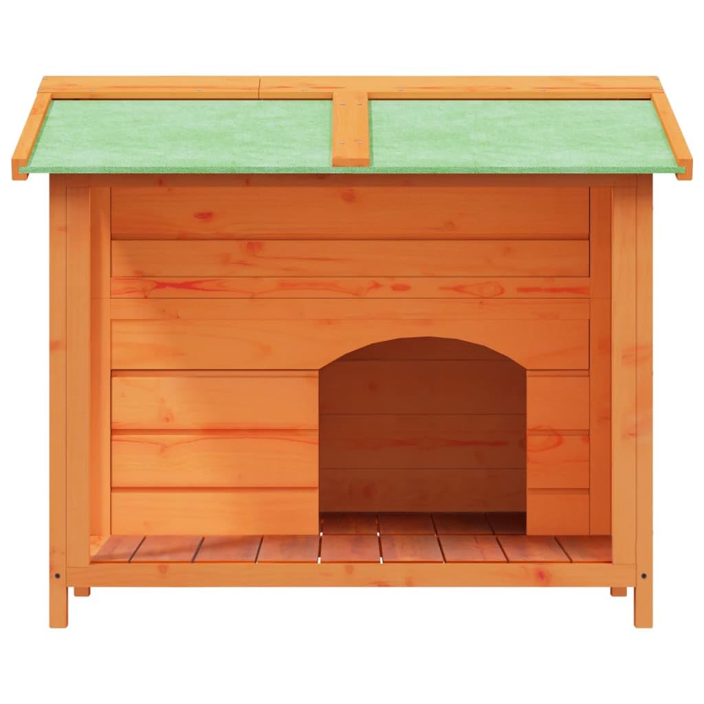 vidaXL Dog Kennel Outdoor Pet House with Roof - Pine Wood, Water-Resistant, 37.8"x34.3"x31.7", Brown