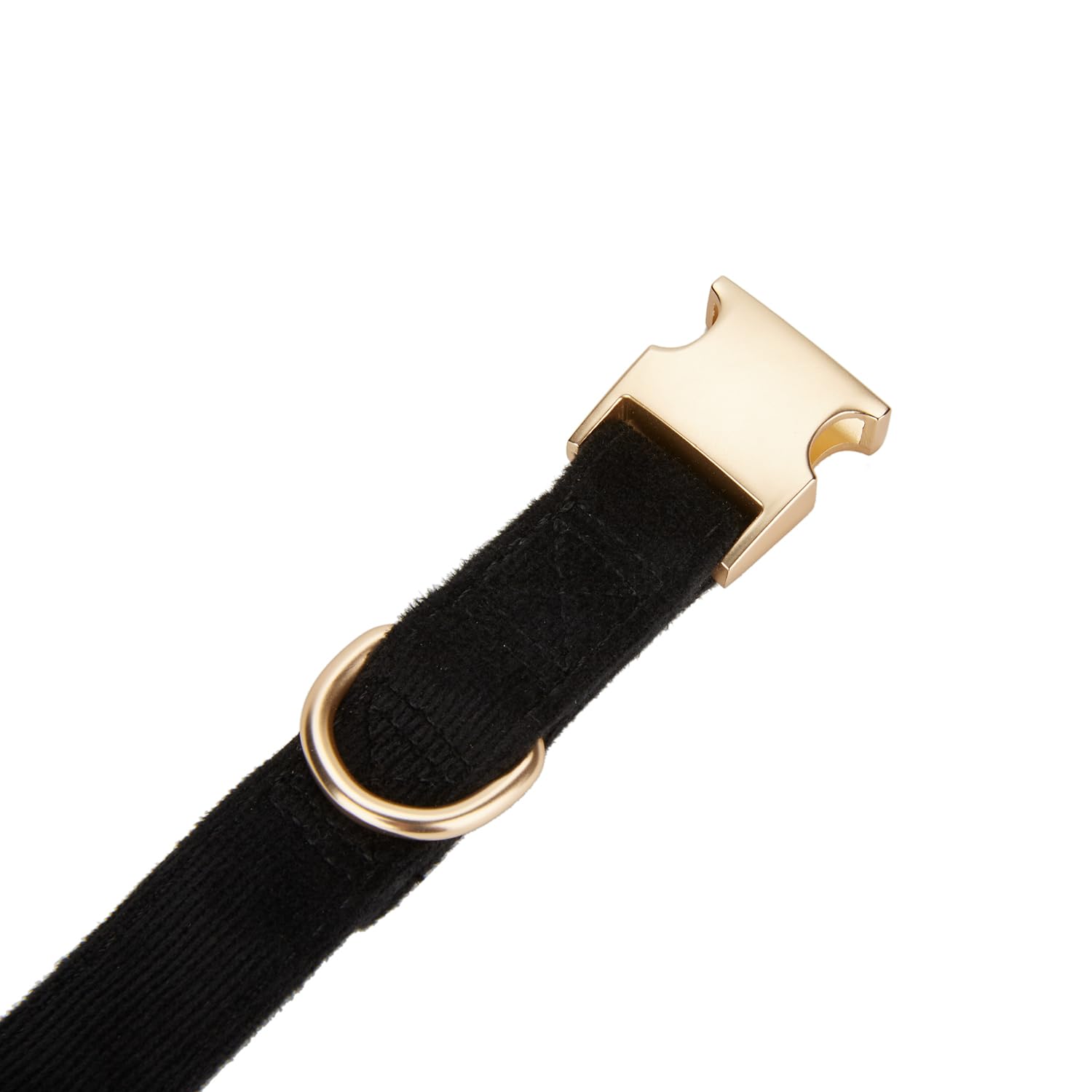 Petiry Soft Corduroy Fibric Dog Collar with High Grade Metal Buckle, for Medium Dogs(Black,Medium:12-19'')