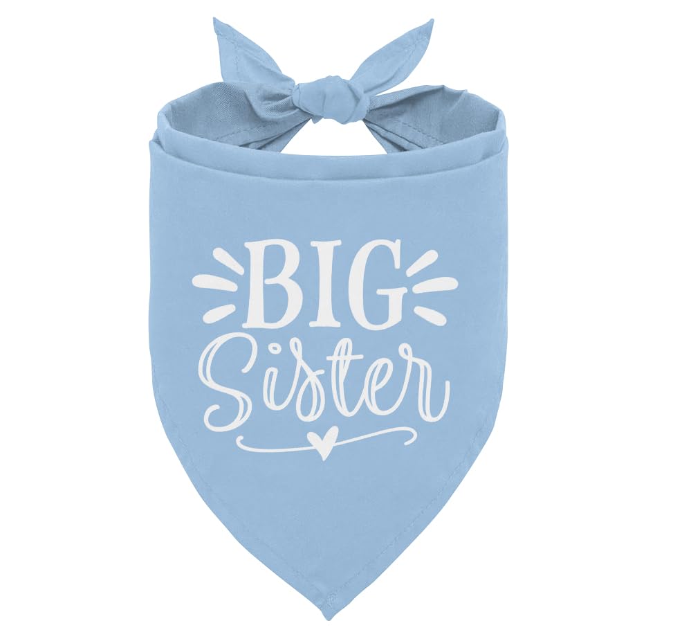 Big Sister Dog Bandana, Light Blue Pet Scarf Accessories, Pet Triangle Scarf, Dog Bandana For Small Medium Dogs, Baby Announceme
