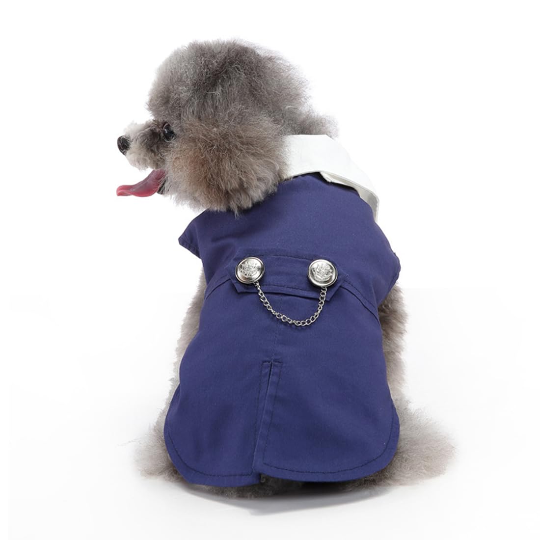 Doteyayp Puppy Tuxedo With Detachable Bowtie Prom Wedding Formal Wear Prince Costume For Small Dog (Large, Blue)