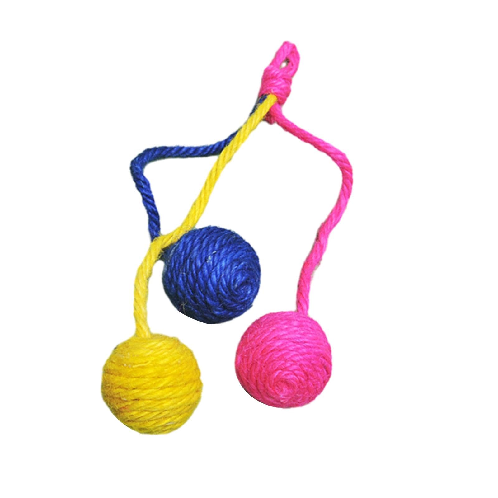 Ujeavette Cat Rope Ball Kitten Chasing And Playing Cat Toy Sisal Ball Random Color