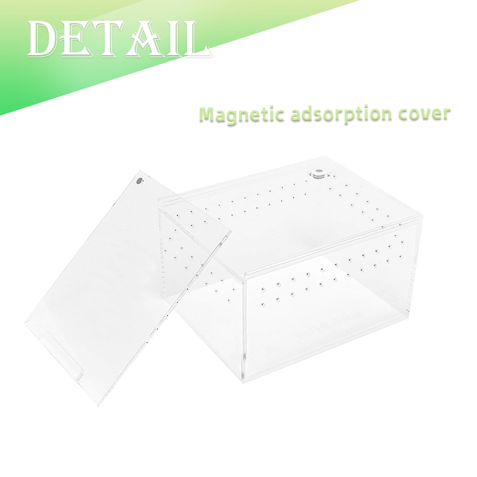 Magnetic Acrylic Jumping Spider Enclosure Clear Reptile Terrarium Insect Enclosure Reptile Breeding Box Micro Insect Habitat Car