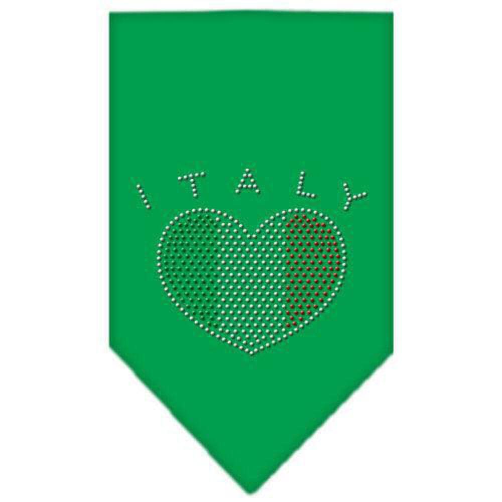 Mirage Pet Products Italy Rhinestone Bandana, Small, Emerald Green
