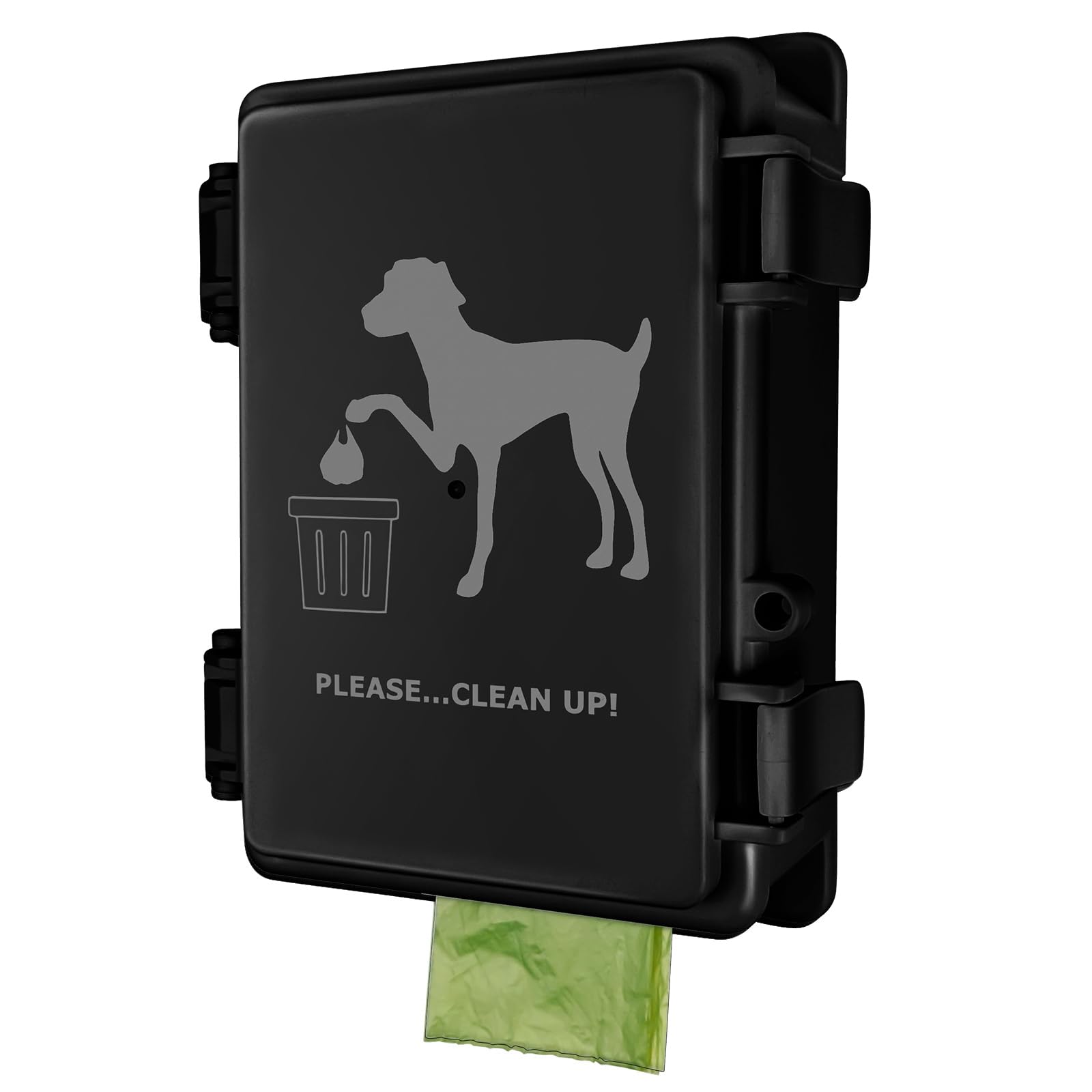 Dog Poop Bag Dispenser Wall Mounted Waterproof Outdoor Pet Waste Bags Dispenser Station with Cute Doggie Poo Images Post, Pole, 
