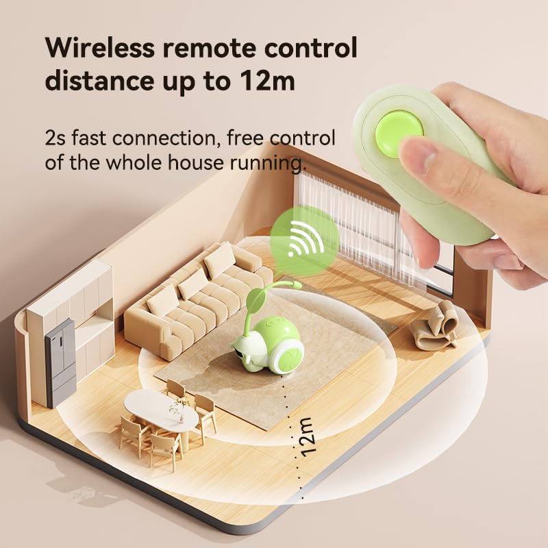 Pawingcat Cat Toys For Bored Indoor Adult Cats,Remote Control Cat Toy With 4 Directions,Led Lights Interactive Remote Control Do