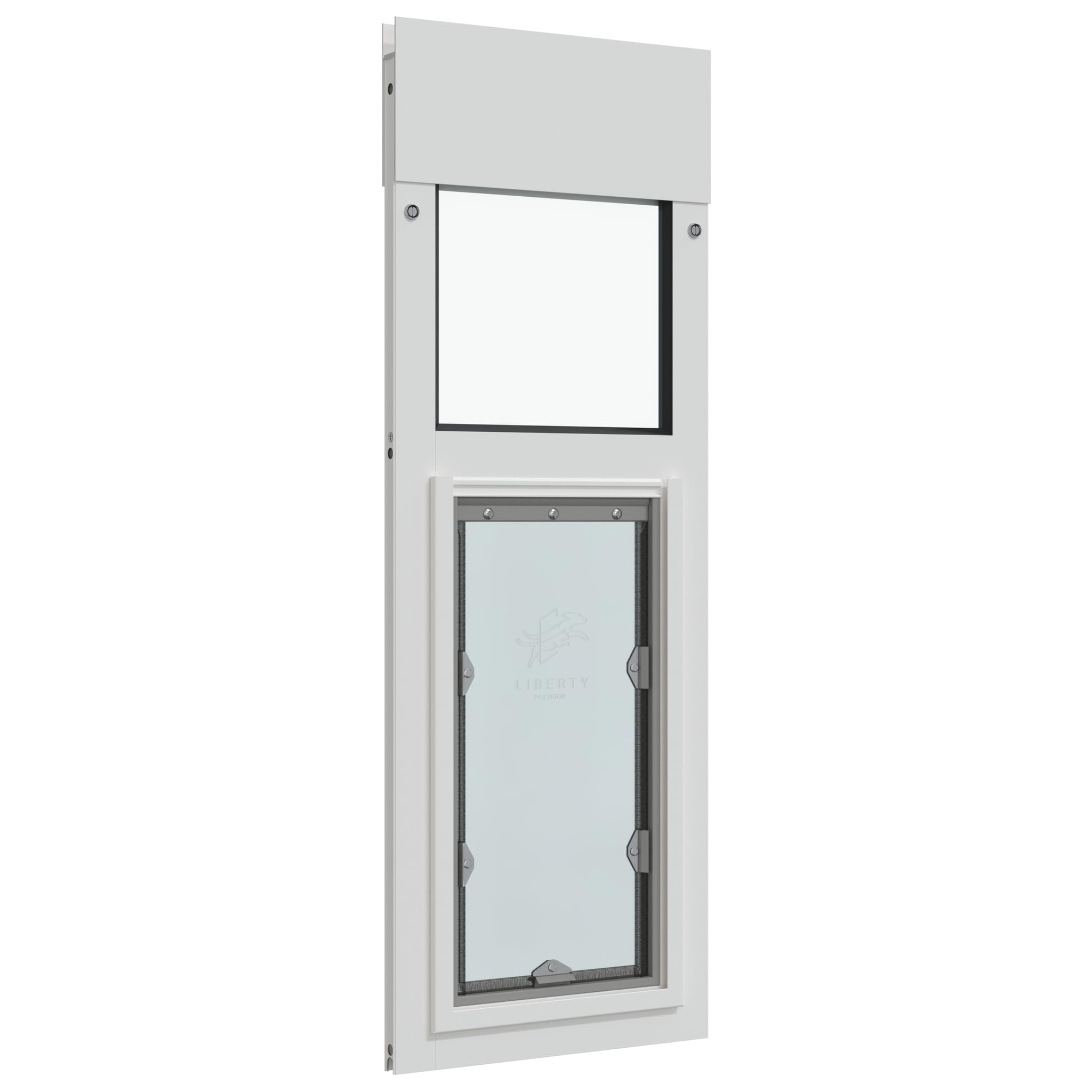 Liberty Pet Door Panel For Horizontal Sliding Windows | Aluminum Frame With Closing Cover For Home & Rentals | White, Medium Fla