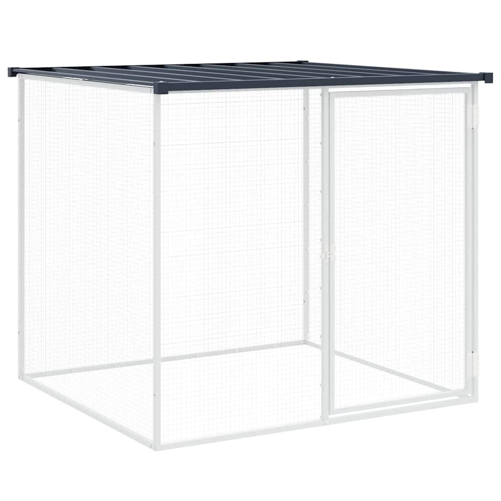 vidaXL Galvanized Steel Chicken Cage with Weather- Roof and Lockable Door - Anthracite Color, Easy Access, Durable Construction