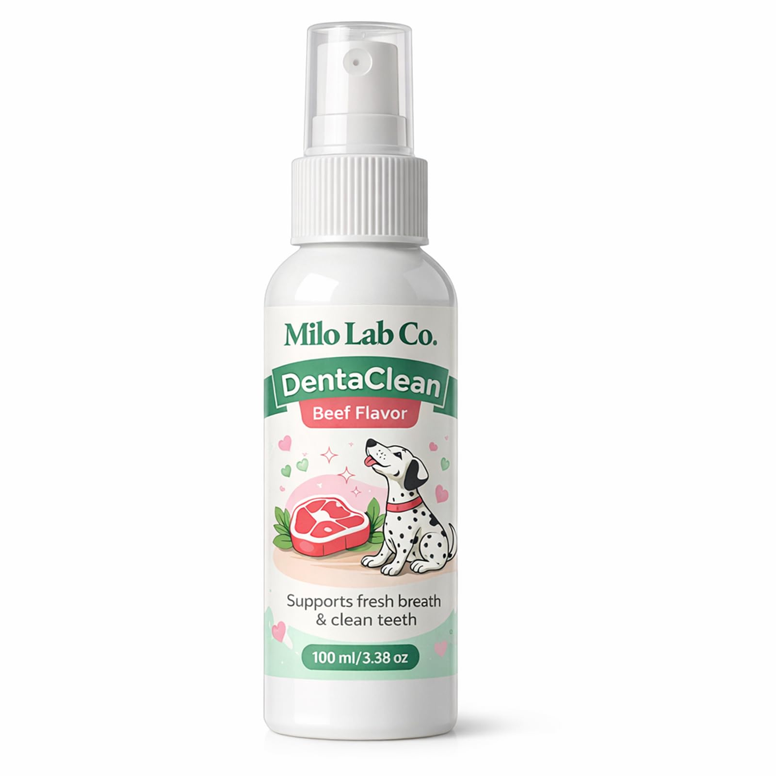 MiloLab Co. Premium Oral Care Pet Dental Spray, Liquid Tartar Remover and Breath Freshener for Dogs, Cleans Dogs Teeth, 3.38 oz