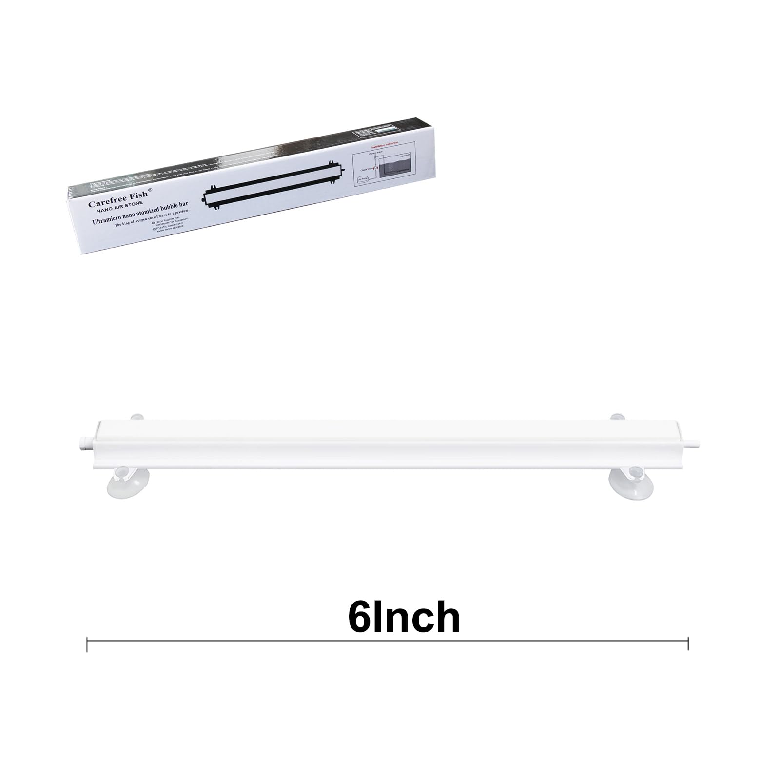 Carefree Fish Aquarium 6/12Inch Nano Materials Air Stone Strip Fish Tank Bubble Stone for Saltwater and Fresh Water (Not Harm Th