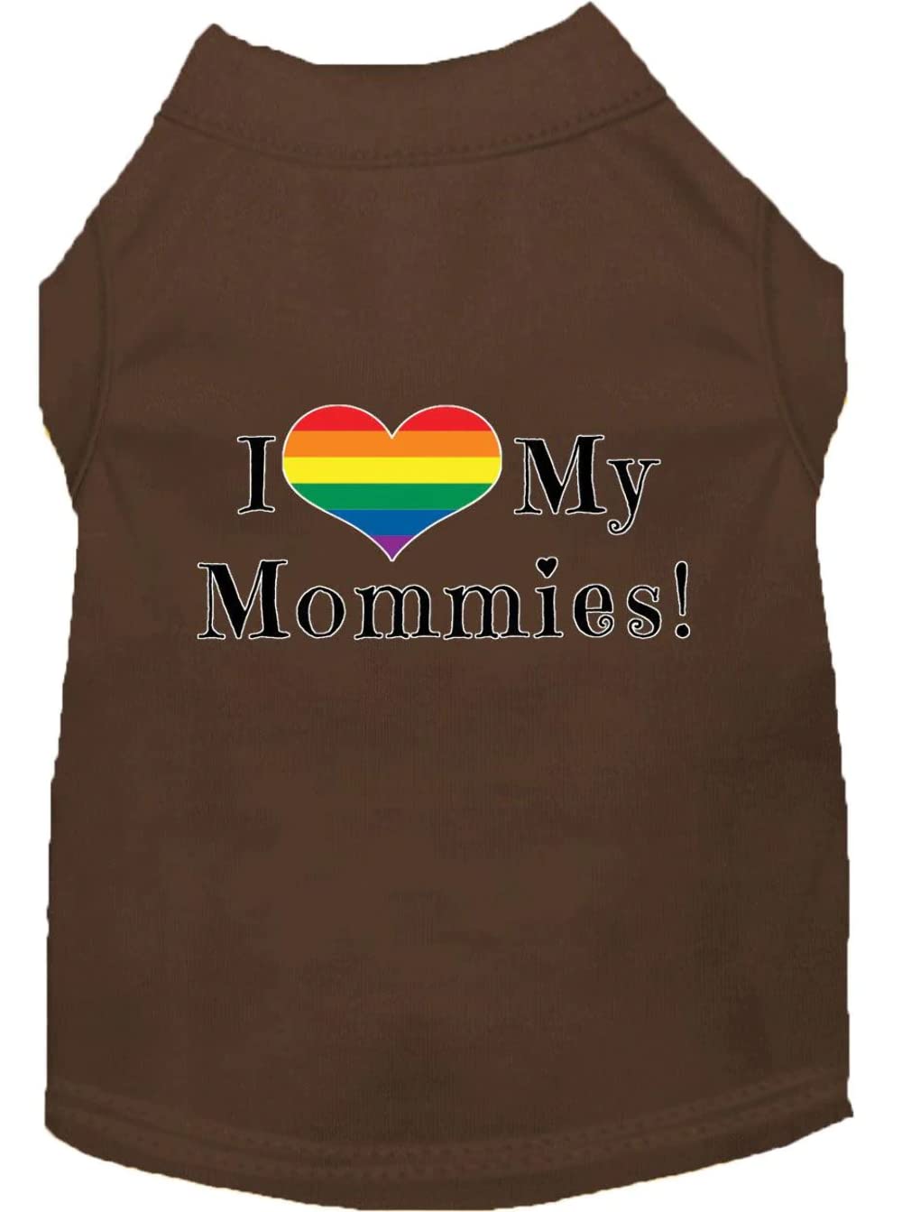 Pet Dog & Cat Shirt Screen Printed, "I Heart My Mommies" Purple SM (3-6 lbs.)