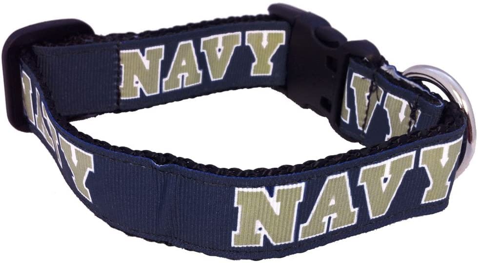 College Dog Collar (Medium, Navy)