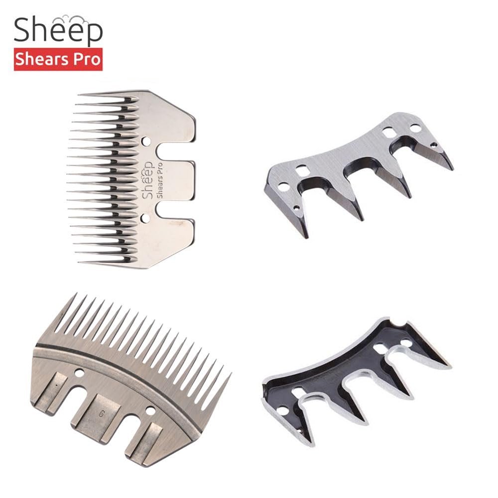 Sheep Shears Pro Clipper Blades 20 Tooth Straight Blade Replacement Universal Show Goats Cutter Blades Set With 2 X Sheep Clippe